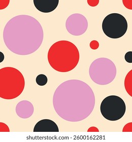 festive holiday pattern with colorful circles and dots. Festive geometrical pattern for birthday, Christmas, Easter