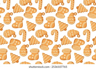 Festive holiday patterns featuring gingerbread cookies, candy canes, and Christmas decorations