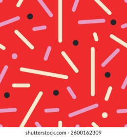 festive holiday seamless pattern with colorful сonfetti. festive carnival pattern for birthday, Christmas, Easter