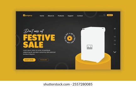  Festive Home Appliance landing page user interface, user experience design template
