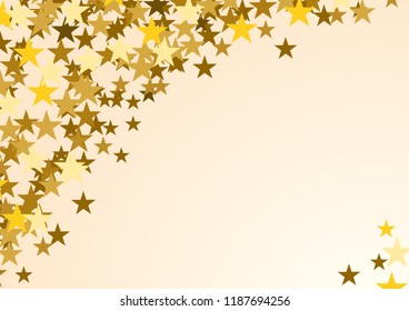 Festive horizontal Christmas background with copy space and golden stars