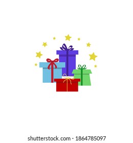 Festive icon, symbol of gift , set gift boxes