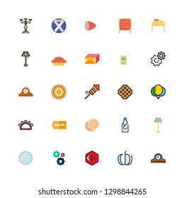 festive icons set with cracker, turkey and bow vector set