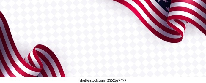 Festive illustration with abstract USA flag element, design component, independence day.