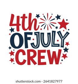 Festive illustration celebrating the fourth of july crew with patriotic design and decorations