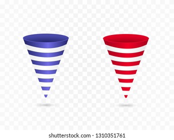 Festive illustration. Colored festive cap isolated on transparent background. Party popper.