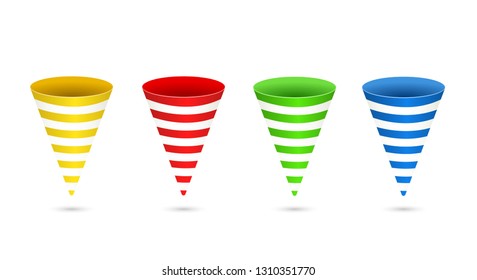 Festive illustration. Colored festive cap isolated on transparent background. Party popper.