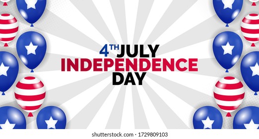 festive illustration of independence day in America celebration on July 4. vector design elements of the national day.