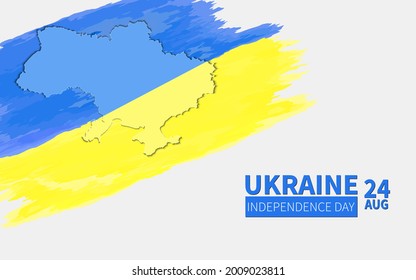 Festive illustration for the Independence Day of Ukraine. Vector design for postcards, banners, stickers, flyers, posters for the Independence Day of Ukraine.