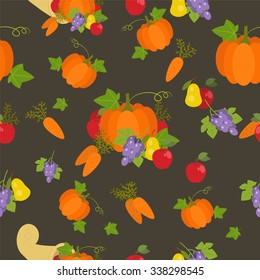 Festive illustration of a Thanksgiving Day greeting for your family
