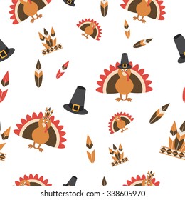 Festive illustration of a Thanksgiving Day greeting for your family