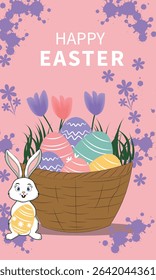 festive illustrations commemorating Easter perfect for Easter greetings, social media posts, Easter egg hunt promotions, and other festive visual content celebrating the holiday.