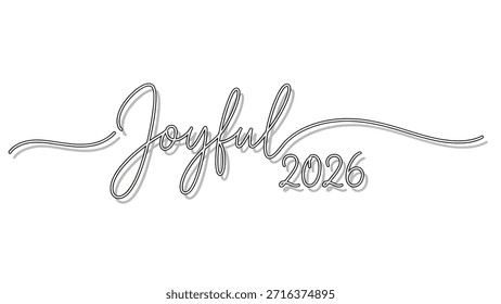 A festive image featuring the text 'Joyful 2026' set against a vibrant background of colorful bokeh lights. The text is elegantly written in a cursive font, and the bokeh lights are in shades of red, blue, and yellow, creating a warm and celebratory atmosphere. The image conveys a sense of joy and anticipation for the year 2026.