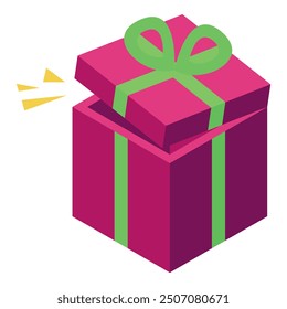 Festive image of a gift box being opened, revealing a surprise inside