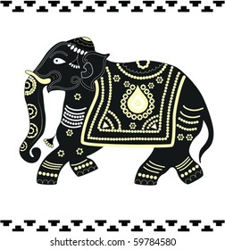 Festive indian elephant.