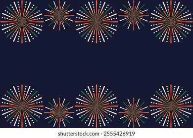 Festive Indian Frame with Blank field for text. Diwali holiday Frame template design. Vector illustration with Fireworks explosion Frame. EPS 10