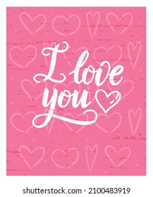 Festive inscription with hearts for printing and congratulations