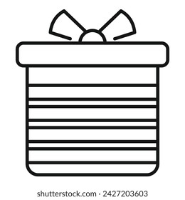 Festive item box icon outline vector. Offer bow deal. Offering gift occasion