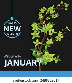 Festive January banner with colorful serpentine Vector Jpg eps