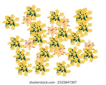 Um padrão de Natal festivo e alegre, com elementos clássicos de Natal, como árvores de Natal, flocos de neve, ornamentos e bengalas de doces. Este design colorido e alegre traz calor e férias B