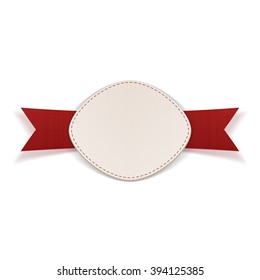 Festive Label with red Ribbon