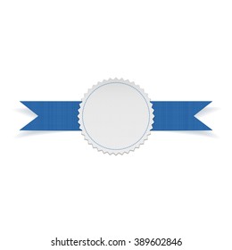 Festive Label Template on blue Ribbon