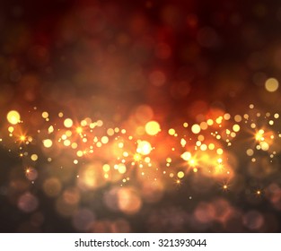 Fundo de luz festiva com bokeh e estrelas, vetor