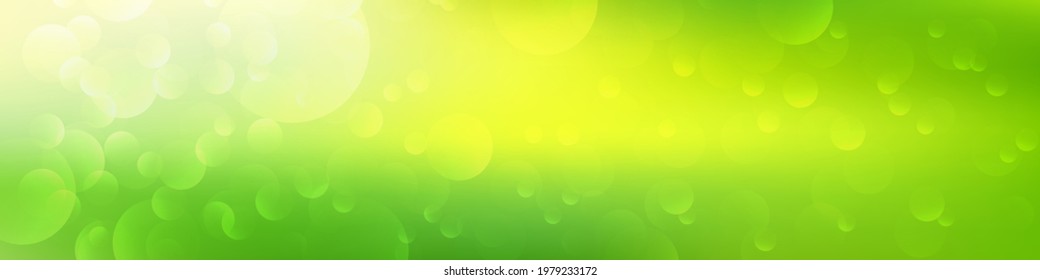 Festive light background. Glittering natural blurred background with bokeh. Blurred green eco banner. Eps 10
