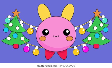 festive lights and decorations vector illustration