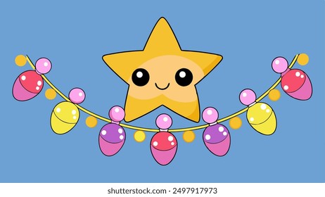 festive lights and decorations vector illustration