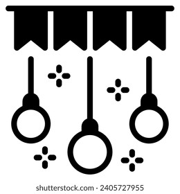 Icono de Luces festivas para uiux, web, app, infografía, etc