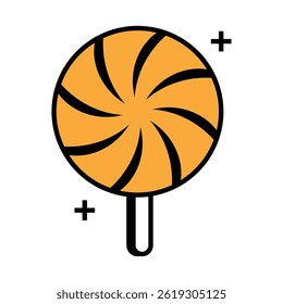 Festive lollipop illustration ideal for Halloween candy promotions, party favors, and spooky trick-or-treat events.