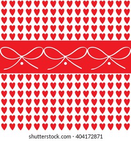 Festive Love abstract pattern with hearts and ribbon background. Vector illustration. Album page template.