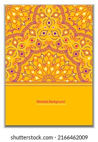 Festive Mandala in amber color Background