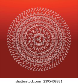 Festive Mandala Magic: Christmas Element Icons in Intricate Design. Illustration, Vector, Drawing.