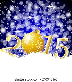 festive marble and numbers 2015 on to snow,  vector  illustration