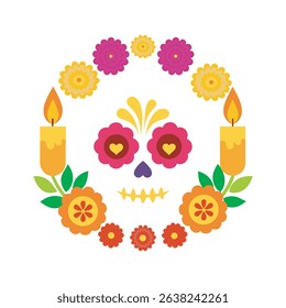 Festive Marigold Floral Frame Design