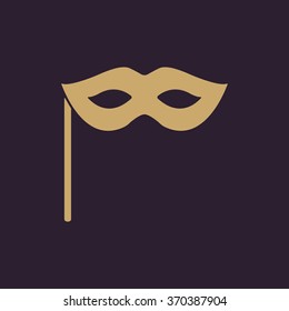 The festive mask icon. Masquerade and Carnival symbol. Flat Vector illustration