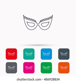 Festive mask icon. Masquerade carnival sign.