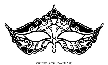 Festive mask. Vector mask silhouette and carnival mask 