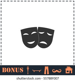 Festive masks icon flat. Simple vector symbol and bonus icon