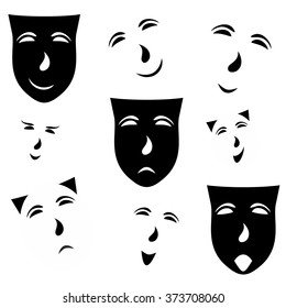 festive masks on white background,vector illustration