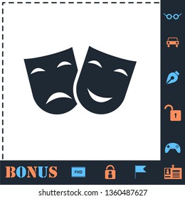 Festive masks. Perfect icon with bonus simple icons
