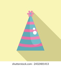Festive match hat icon flat vector. Party cone cap. Head covering