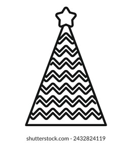 Festive match hat icon outline vector. Party cone cap. Head covering
