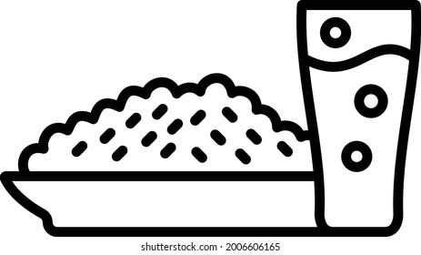 festive meals with soft drink Concept, Rice Platter with Cola Vector Icon Design, Eid al-Adha or Eid-ul-Kabir Symbol, Hajj Sign, Muslims religious Festival Stock illustration