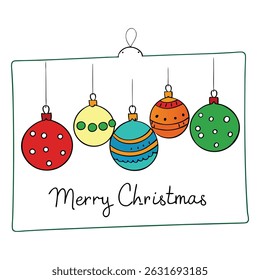 A festive Merry Christmas greeting card featuring a bauble design on textured paper, perfect for spreading holiday cheer with style and seasonal warmth.
