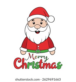 Festive Merry Christmas greeting template featuring cheerful Santa Claus, perfect for holiday wishes, cards, and seasonal messages full of joy and warmth.
