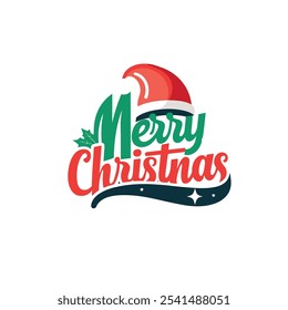  Festive "Merry Christmas" lettering with a warm, cheerful design, ideal for holiday cards, banners, and seasonal greetings. Decorative elements evoke classic holiday joy and warmth