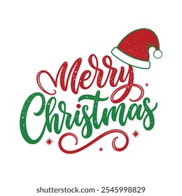 Festive Merry Christmas T-shirt design in vector format, perfect for print or digital use.







